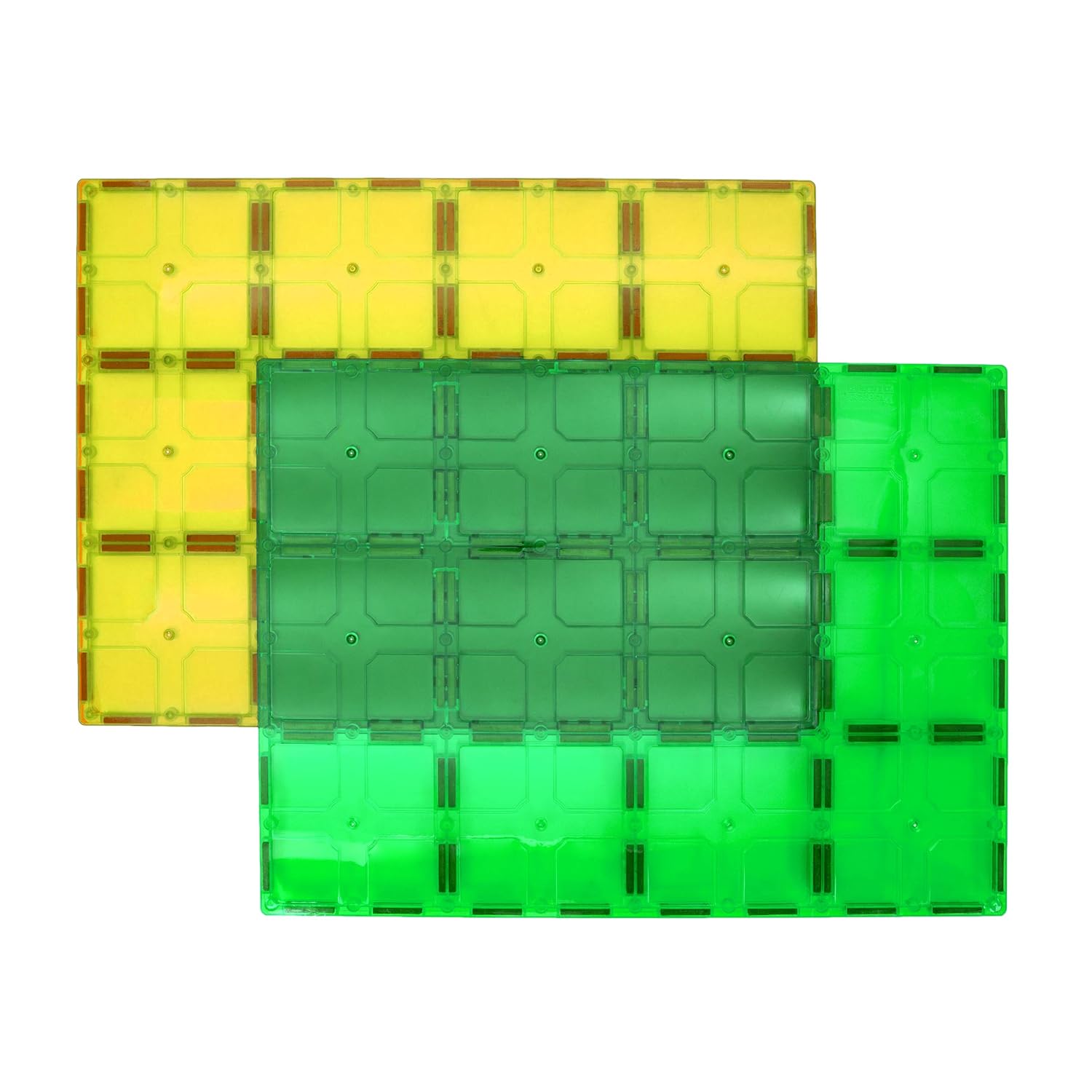 PicassoTiles Kids Toy Magnetic Building Blocks Magnet Tiles Supersized 2pc Large Stabilizer Base Jumbo XL Plate Foundation Education Construction Kit Engineering STEM Children Learning Stacking Set