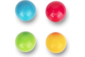 Playkidiz Super Durable Replacement Balls for Pound a Ball, Assortment of 4 Different Colored 1.75" Diameter Plastic Balls That Fit Most Pound a Ball Toys.