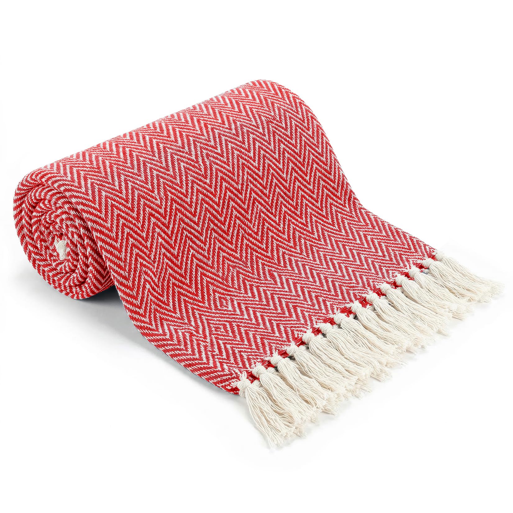 EHC Throw Blanket, Throws for Sofas armchairs Sofa Settee Couch Reversible Bed Cover Over Blanket, Single 127 x 152 cm, Red