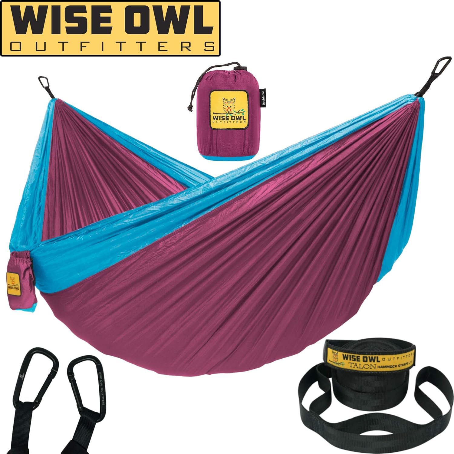 Hammock Camping Double & Single with Tree Straps - USA Based Hammocks Brand Gear, Indoor Outdoor Backpacking Survival & Travel, Portable