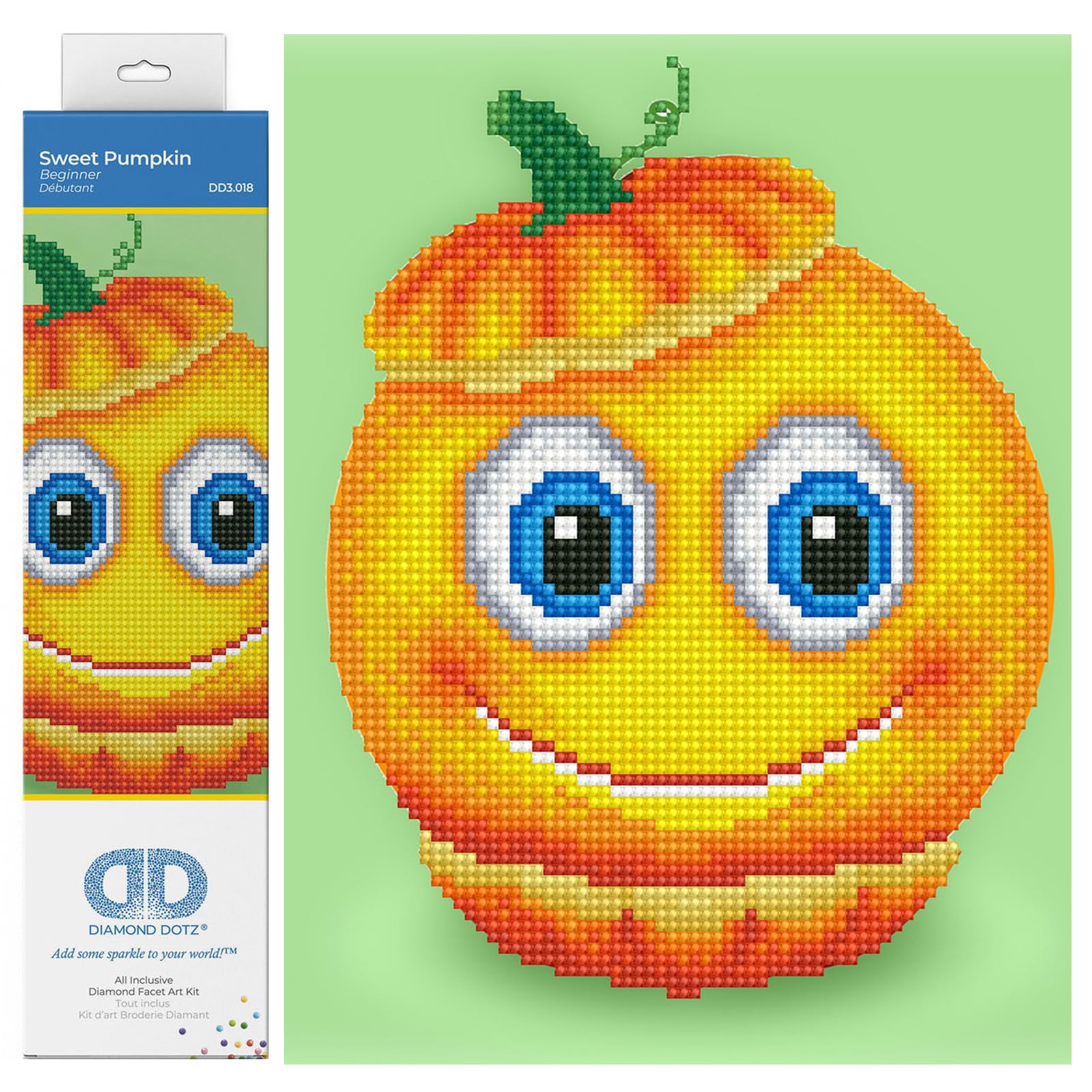 DIAMOND DOTZ Painting, DD3, Beginner Kit, Sweet Pumpkin, 23 x 26cm — image 1