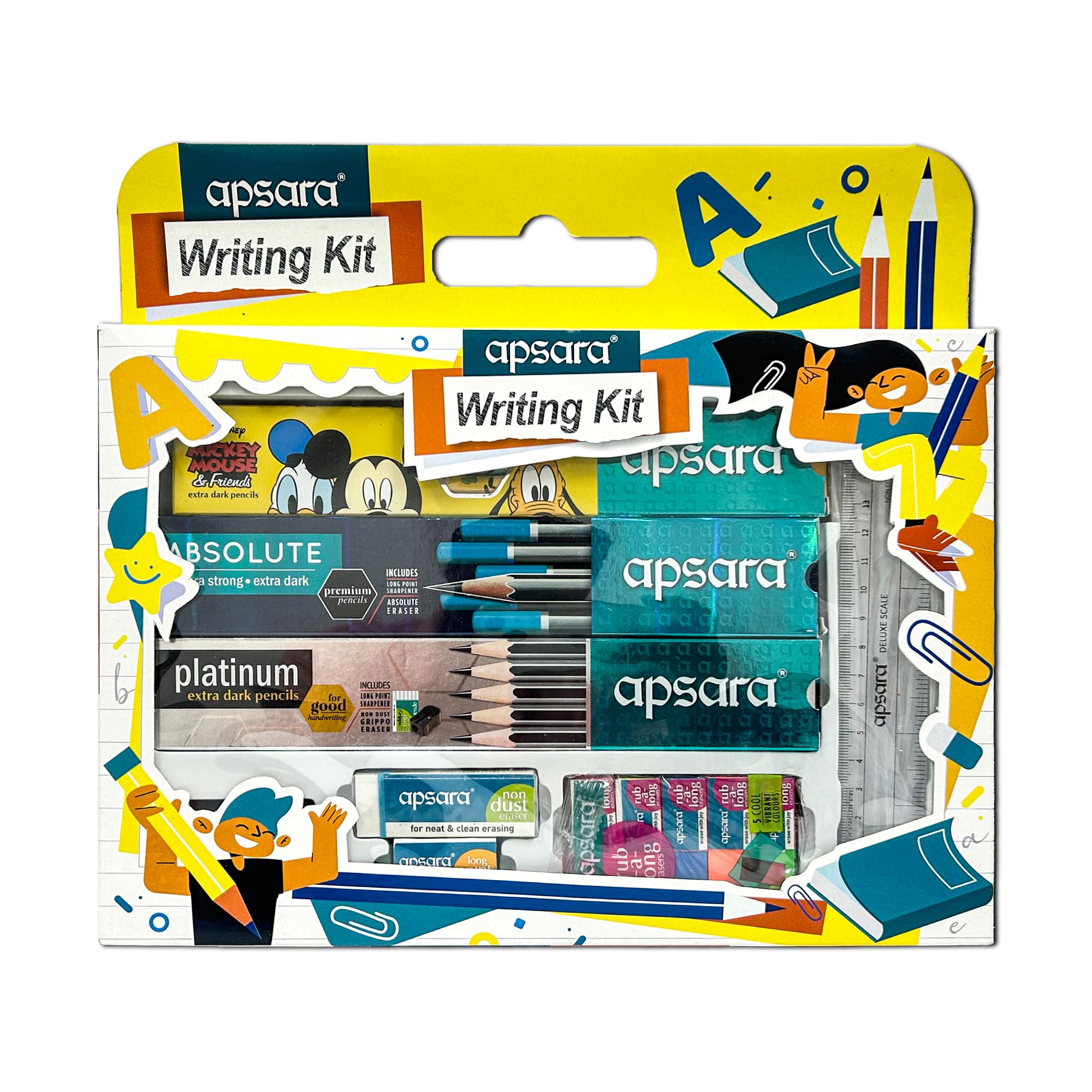Apsara Writing Kit for Smarter Children, Includes Pencils, Eraser, Sharpener