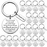 Unittype 24 Pieces Thank You Keychains Inspirational Employee Appreciation Gifts Teacher Appreciation Stainless Steel Farewell Gifts for Coworkers Nurse Staff