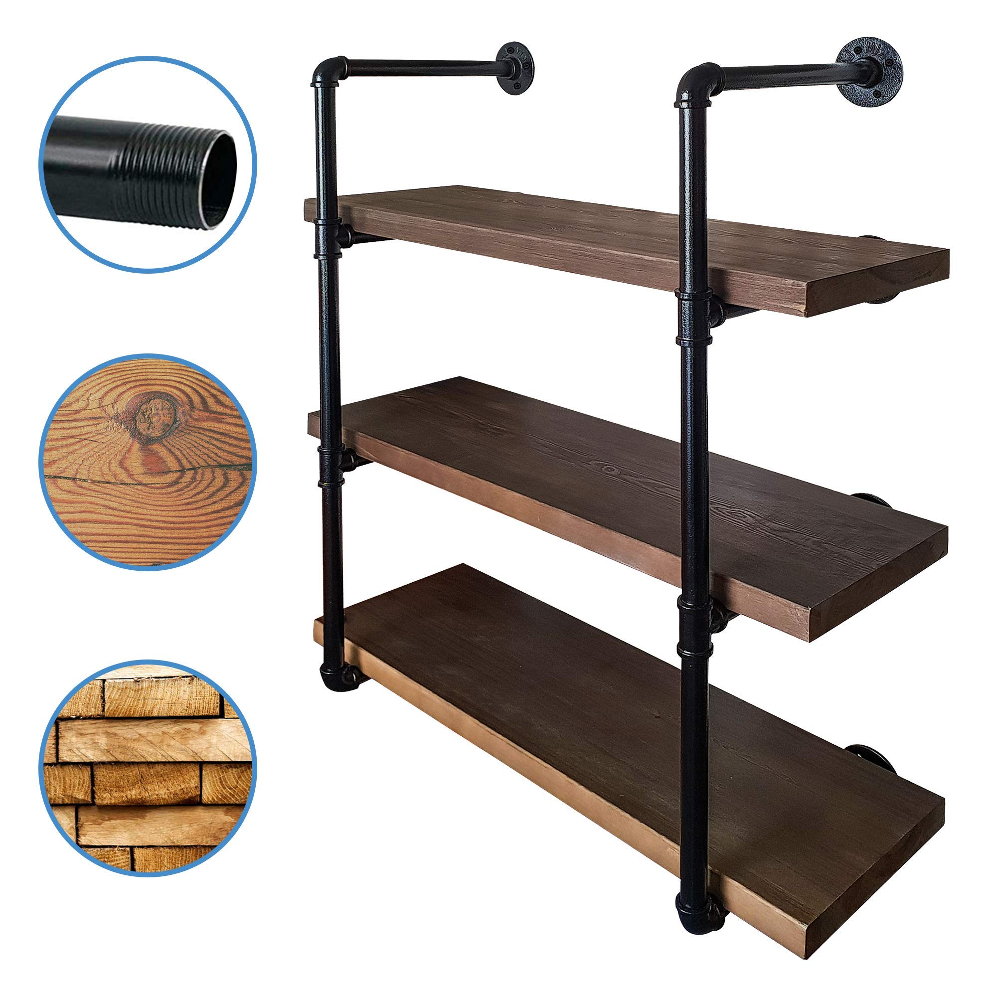 Rusver Industrial Pipe Shelving for Home Organizer Storage, 37.5 inches ...
