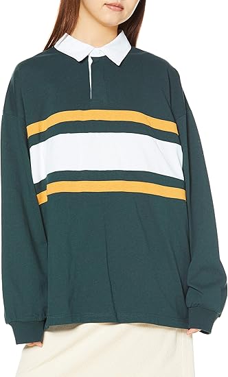 Amazon ウィゴー パネルカラー ラガーシャツ レディース Free Size グリーン Tシャツ カットソー 通販