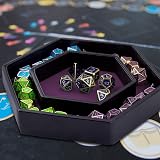 SIQUK Dice Tray with Lid Hexagon Purple Dice Rolling Tray for DND RPG Games view 6