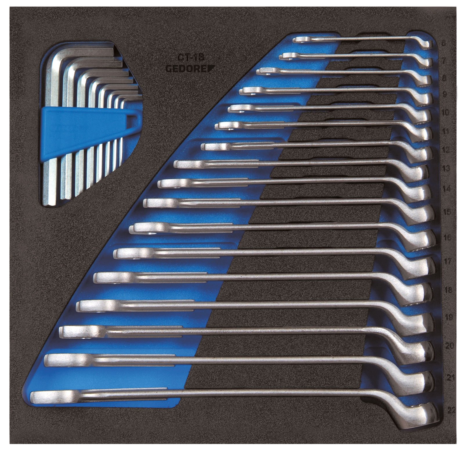 Gedore 1500CT2-1B 2/3 Check-Tool-Module Combination Wrench Bent - Silver