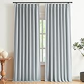 Vision Home Pinch Pleated Full Blackout Curtains Linen Blended Room Darkening Window Curtains 84 inch for Living Room Bedroom