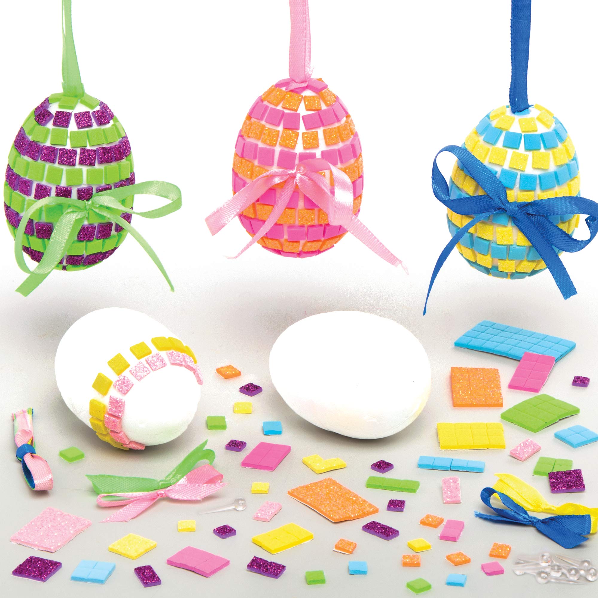 Baker Ross Mosaic Easter Egg Kits - Pack of 4, Easter Crafts, Craft For Kids (AT423)