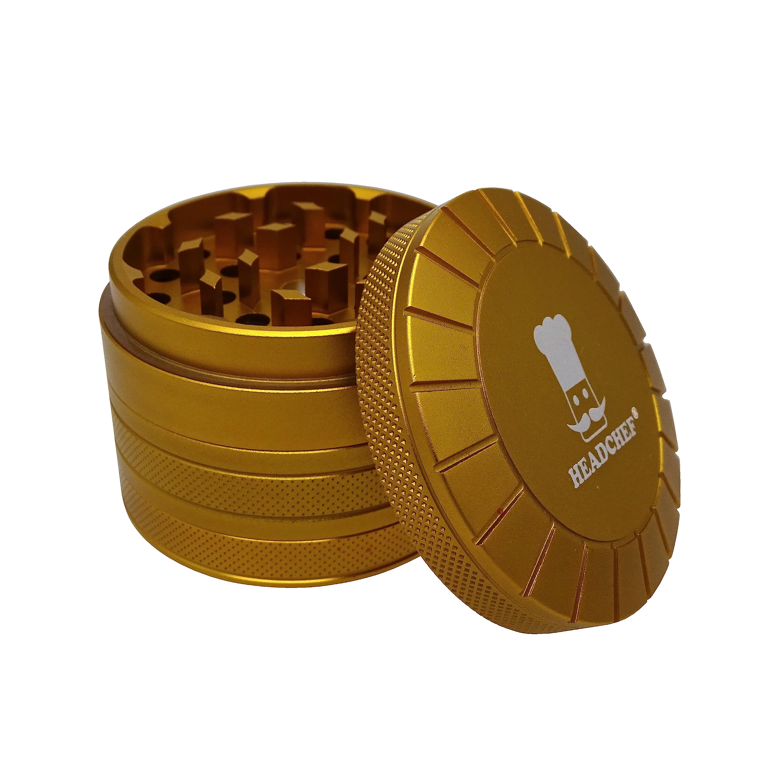 Headchef Sun Machine Grinder 4-Piece, Size 62 mm, Gold