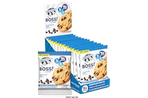 Lenny & Larry's The BOSS Cookie, Chocolate Chip, 2 oz, 16g Dairy & Plant Protein, 1g Sugar, 6g Fiber, 1g Net Carbs - 2 Ounce (Pack of 12)