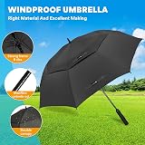 ZOMAKE 72in Golf Umbrella Windproof Rainproof Double Canopy Black view 4