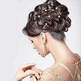 BaiJ 24pc Spiral Hair Pins Bridal Updo Accessories Crystal Pearl Rhinestone view 2