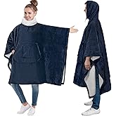 PAVILIA Wearable Blanket Poncho Women Men, Oversized Hoodie Sweatshirt Sweater Neck Warmer, Fleece Soft Hug Sleep Pod Adult
