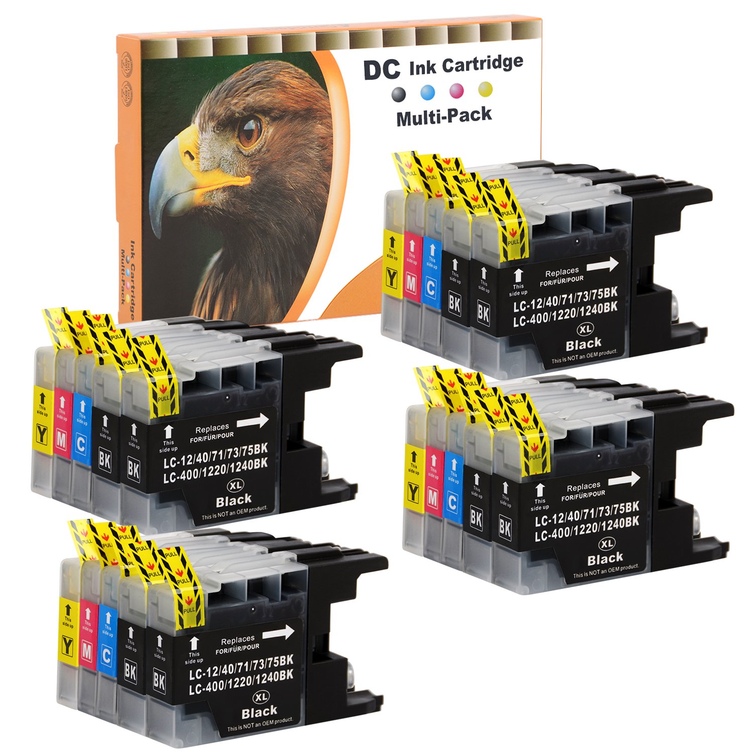 D&C Compatible Ink Cartridge for Brother LC-1220 LC-1240 XL for Brother MFC-J280W MFC-J425W MFC-J435W MFC-J5910DW MFC-J625DW MFC-J6510DW MFC-J6710DW MFC-J6910DW MFC-J825DW MFCJ835DW (20-Pack)