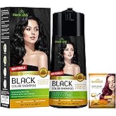 Herbishh Hair Color Shampoo for Gray Hair - Enriched Formula with Keratin & Tuber Fleece Flower - Full Grey Coverage, Easy to Use, Long lasting, Instant - Black (400ml)