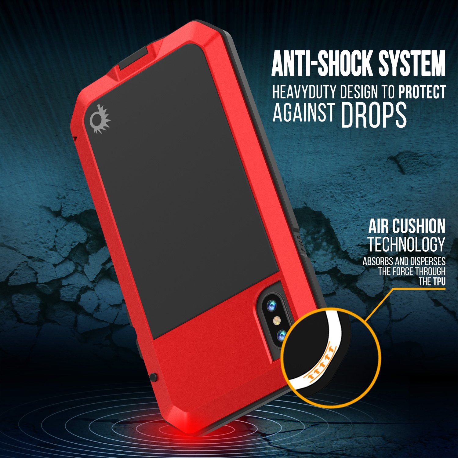 Punkcase iPhone XR Metal Case, Heavy Duty Military Grade Rugged Armor Cover [Shock Proof] Hard Aluminum & TPU Design W/Tempered Glass Screen Protector Compatible W/Apple iPhone XR [Red]