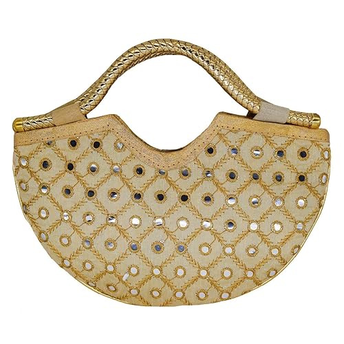 Bagaholics Ethnic Silk Clutch Hand Bag with Embroidery Work Clutches Ladies Purse Gift for Women