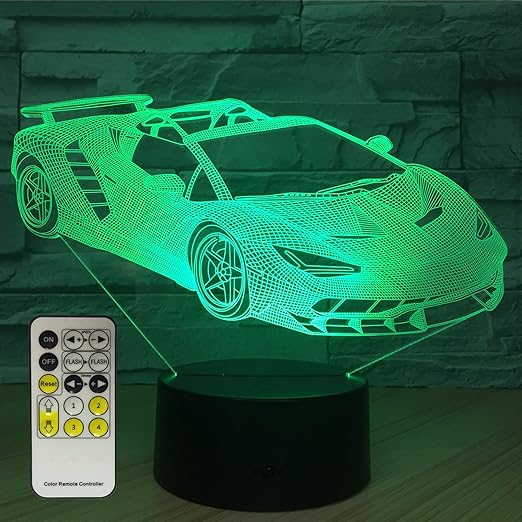 (Car) Night Lights for Kids Car Beside Lamp 7 Colours Change with Remote Kids Night Light