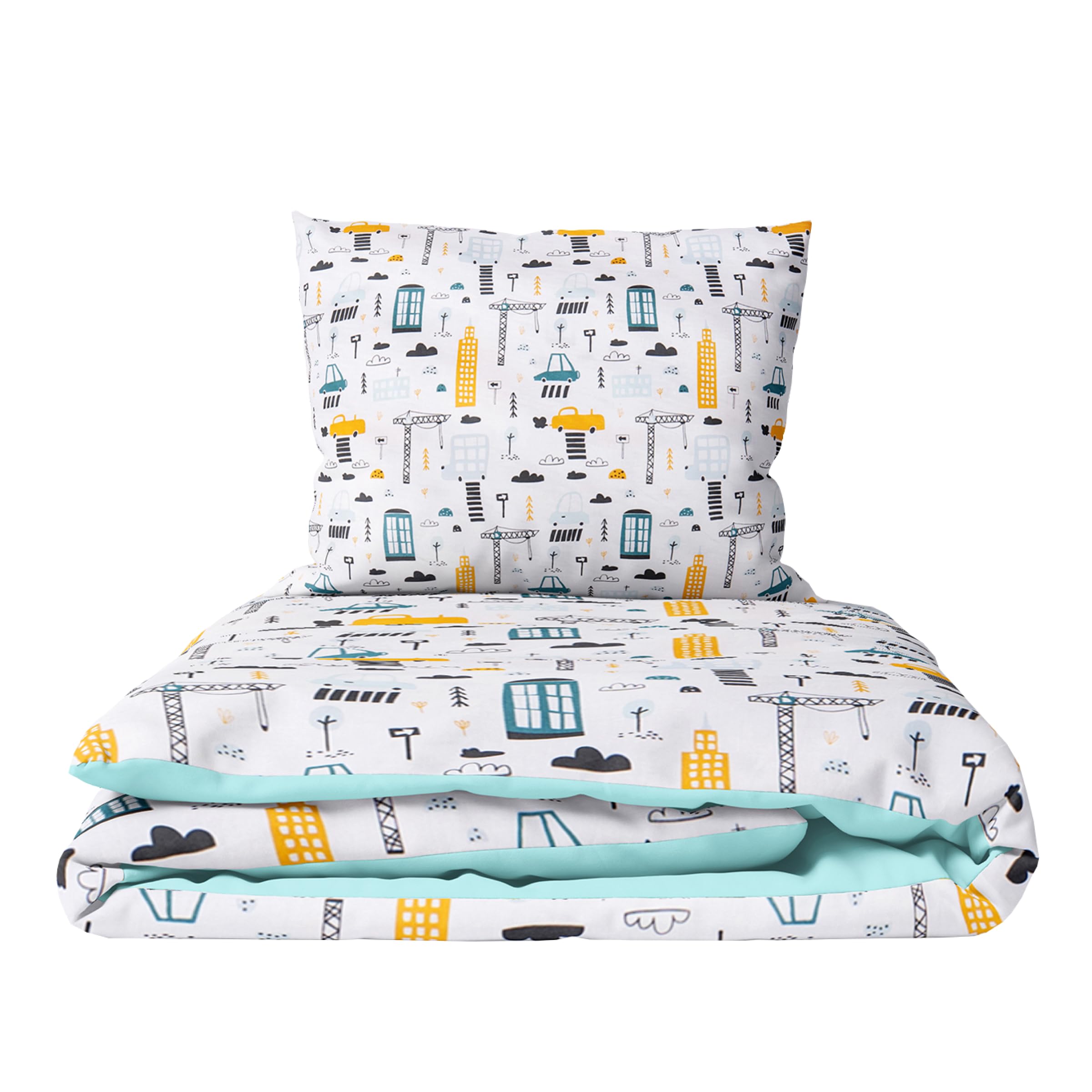 Baby Comfort 2 Piece Children Quilt Duvet & Pillow Set 80x70 cm 12M+ (City)