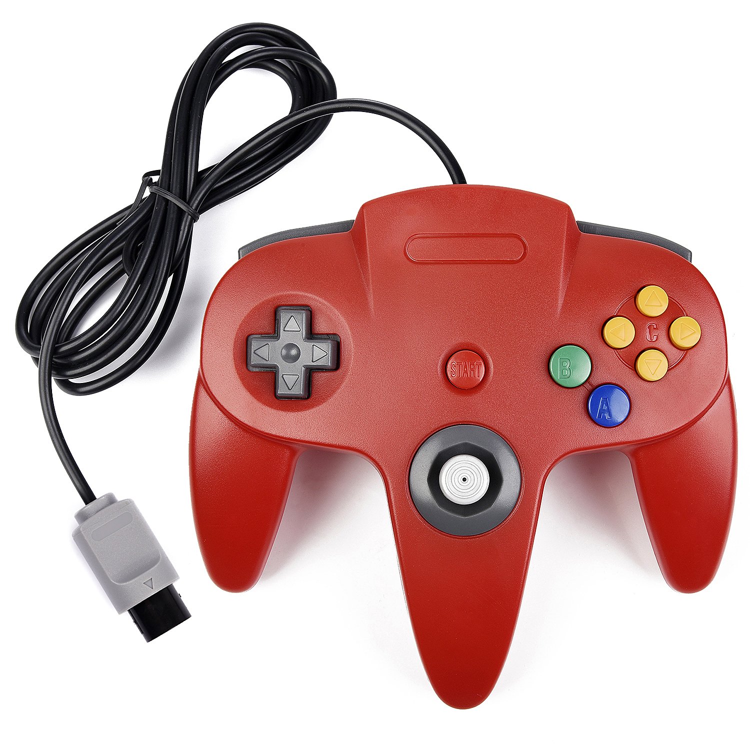 miadore Retro Classic N64 Controller For N64 Console,Plug and Play,Wired Joystick Gamepad Controller for N64 Video Game System Console (Red)