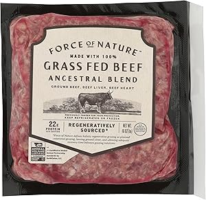 Force of Nature Meats Regenerative Ground Beef, Liver, Heart, 16 OZ