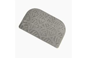 smabee Indoor Doormat Front Door Mat 17"x28", Keeps Your Floors Clean, Half Round Entrance Mat for Outdoors Toilet Patio Kitchen Bedroom (Gray)