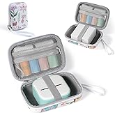 Ponek Sticker Printer Case for T02/M02X/Y02C, Compatible with Phomemo M02/Memoking T02/Nelko PM230/Anycash/iDPRT/Cabaro Mini Thermal Printer, Portable Sticker Paper Storage- Box Only, Flower White