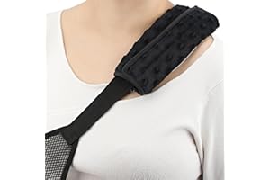 BNRENDLES Cushioned Arm Sling Padding for Neck Slim Sling Pad Neck Strap Cushion Comfort Shoulder Support Rotator Cuff Surgery Arm Immobilizer Brace Carry Padded Cover Pillow Wrist Hand Injury, Pack of 1 Black