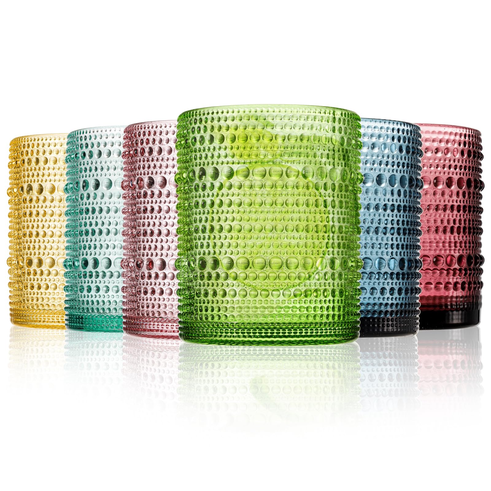 Photo 1 of * one is missing*
ZOOFOX 6 Pack 12 Oz Romantic Water Glasses, Colored Hobnail Glasses Tumbler, Embossed Drinking Glassware Set for Beer, Cocktail, Soda, Beverages and Whiskey