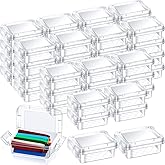 Dcocdeely 24 Pack Mini Plastic Storage Bins with Lid, 4.5"×3.1"×1.8" Clear Latch Small Storage Box Stackable Organizer Container for Crafts, Jewelry Beads, Office Supplies