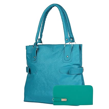 Glory Fashion Womens And Girls Stylish Pu Handbag And Wallet Clutch Comboc(Firoji) Green