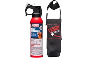 Counter Assault Bear Spray - Bears, Mountain Lions, Coyotes - Long-Range 32ft Distance - Pepper Spray Safety Gear for Hiking & Camping Protection - 2% Capsaicin - 8.1 oz