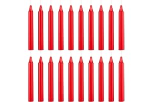 Mega Candles 20 pcs Unscented Red Exquisite Mini Taper Spell Candles, 4 Inch Tall x 1/2 Inch Diameter, Magic Chimes, Enchantment, Casting Rituals, Witchcraft, Wiccan, Altar, Metaphysical
