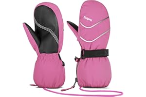 Unigear Kids Mittens Waterproof Winter Snow Ski Mittens with String for Boys Girls