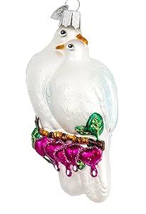 Old World Christmas Watcher Collection Glass Blown Ornaments for Christmas Tree Love Birds