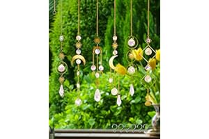 BBDIS 6 Pack Crystal Suncatcher,Hanging Sun Catchers with Crystals, Colorful Crystals Suncatchers Rainbow Prisms for Windows Christmas Tree Home Wedding Party Car Indoor Outdoor Garden Decor