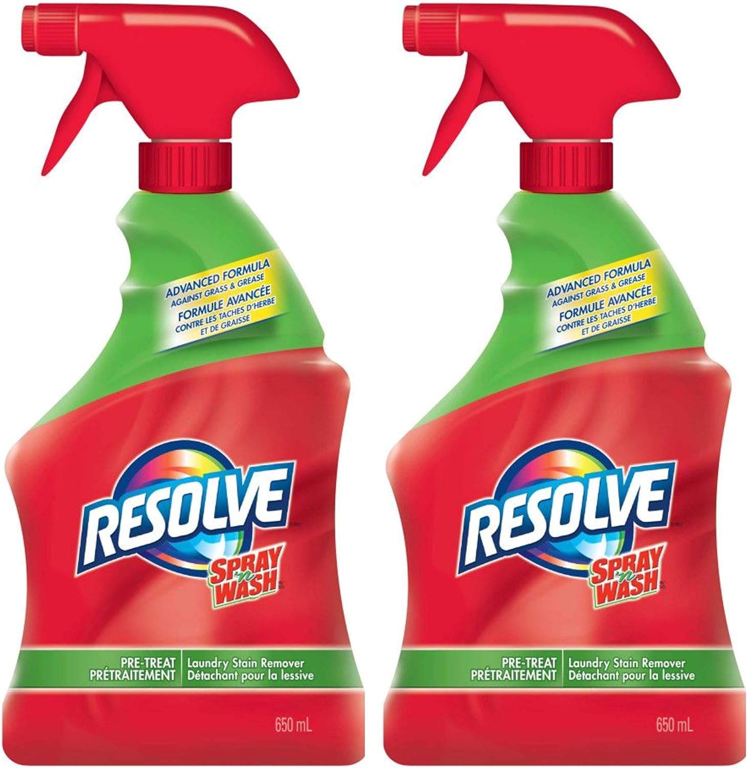 Resolve Spray 'n Wash Pre-Treat Laundry Stain Remover Trigger Spray - 22 Fl Oz / 650 mL x 2 Pack: Health & Personal Care