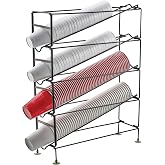 Winco 20" 4-Tier Cup Dispenser Rack Dispensing Rack | Four-tier, Suction feet, Restaurant service, Great for Snow Cone Cups, Cup Storage, Concession Stands and Counter Service