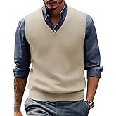 PJ PAUL JONES Mens Sweater Vest Wool Blended Knitted Vest Sweaters V-Neck Sleeveless Pullover Vests
