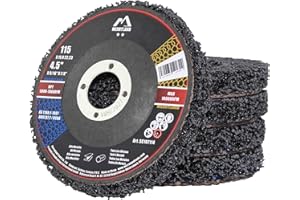Merryland Strip Disc 4.5 inch Paint Rust Remover Disc for Angle Grinder, 4.5inch Black Strip Wheel 5 Pack, Stripping Wheel Stripper Wheel INOX Stainless Steel Iron Universal, Craft-Line SC107114-05