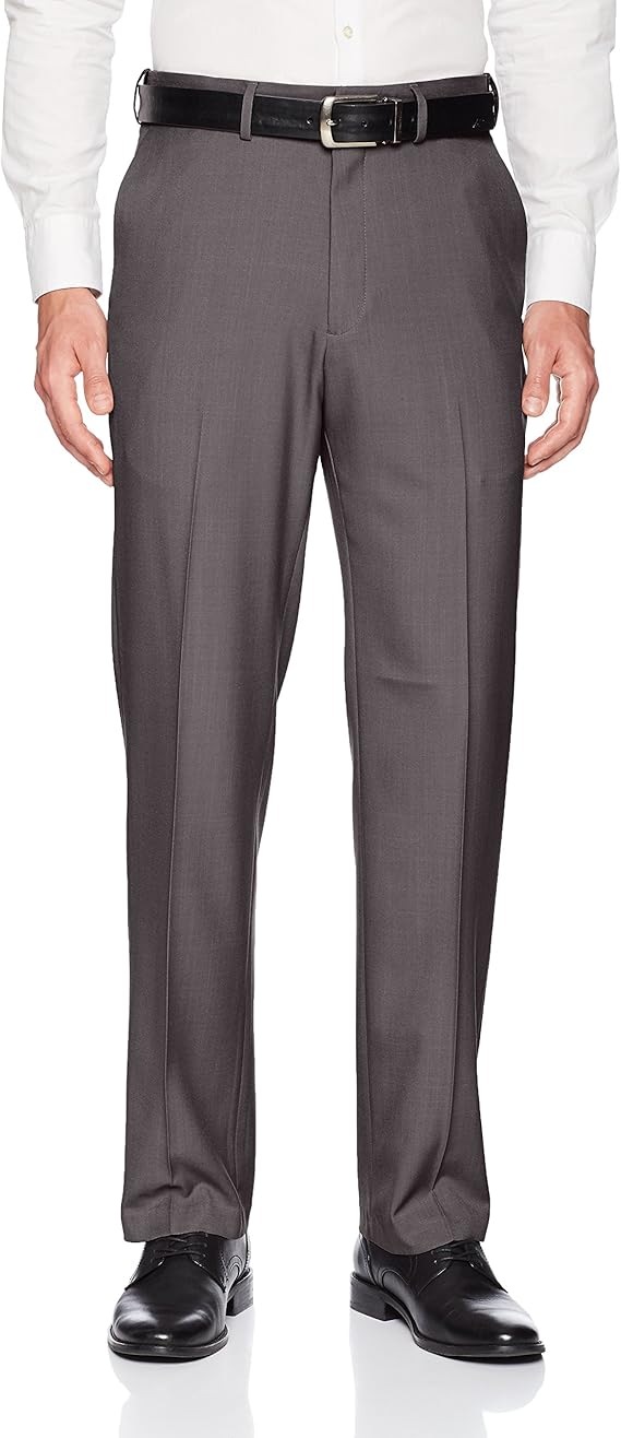 Haggar Men's Premium Comfort Classic Fit Flat Front Expandable Waist Pant at Amazon Menâs 