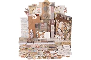 JOYCHOIC Vintage Scrapbooking Supplies Aesthetic Journaling Kit, Scrapbook Large Collection for Bullet Junk Journal, Arts Craft Collage, Beginners, Girls Ephemera Teenage Teens School