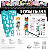 Fashion Angels Basic Fun Streetwear Sketch Portfolio with 30 Sheets 4 Stencils view 7