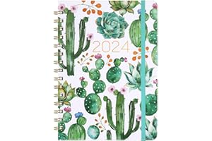MAAIBOK 2024 Planner - Planner 2024, Weekly and Monthly Planner, Jan 2024 - Dec 2024, 8.5" x 6.4", Planner with Hardcover, Twin - Wire Binding, Monthly Tabs, Inner Pocket, Elastic Closure, Daily Organizer