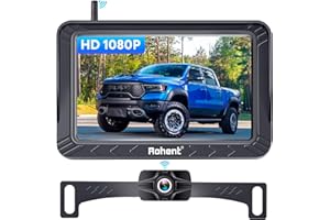 ROHENT 5-Inch Wireless Backup Camera for Trucks: Strong Signal HD 1080P Rear View Camera Easy to Install - R11