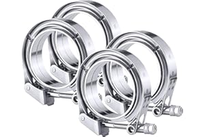 EVIL ENERGY 3.5 Inch V Band Clamp Quick Release Stainless Steel with Flange Male Female Mild Steel 2PCS