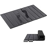 Heagoale Ultra Quick Drying Stone Bath Mat Diatomaceous Earth Shower Mat Non-Slip Foldable Dish Drying Mats for Bathroom Floor, Kitchen Counter, Pet, 23x15, Cool Gray