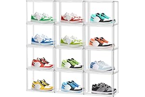 10 Pack Clear Shoe Boxes Shoe Organizer for Closet Transparent Handbag Display Case Stackable Shoes Rack Sneaker Storage Orga