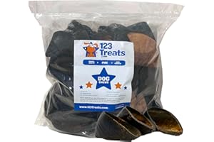 123 Treats | Cow Hooves for Dogs (50 Count) 100% Natural Long-Lasting Dental Dog Chews Made from Beef Hoof | from Free Range, Grass Fed Cattle with NO additives, Coloring or Chemicals